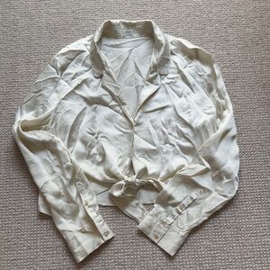 Wilfred Cream Blouse with Tie Front